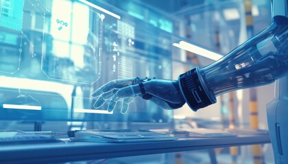 Stretchable elastomers used in tissue engineering with gallium arsenide, futuristic, vibrant, bioengineering lab