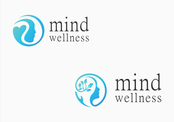 mind wellness therapy logo template
