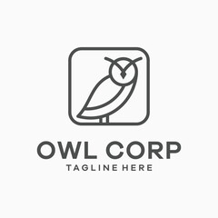 owl corporation logo design template