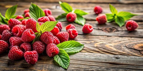 Fresh raspberries arranged on a rustic wooden table, fresh, raspberries, rustic, wooden, table, organic, healthy, fruit, red