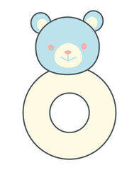赤ちゃんが使うラトル(クマのイラスト)