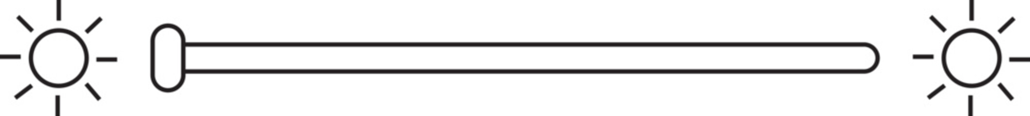 Brightness control icon. Contrast with varying level illustration sign isolated on transparent background. Screen brightness and contrast level settings black switch vector for mobile and laptop.