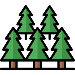 Fototapeta premium forest icon illustration design with outline