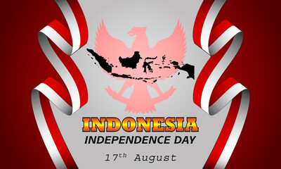 Happy Indonesia Independent Day 17 August 1945, Template of background poster banner
