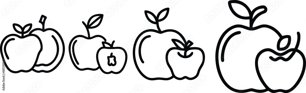 Poster apple icon vector for web and mobile app. apple sign and symbols for web design.. ai generate