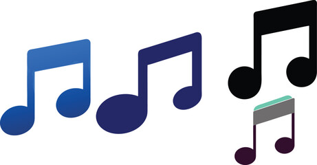music notes on black. Musical Note Icons - Multi Series