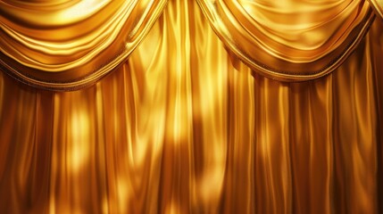 Golden curtain as an abstract background with text design space