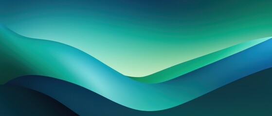 Obraz premium Abstract Fluid Shapes in Green and Blue Gradient