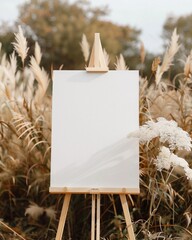 Boho wedding blank welcome sign mockup