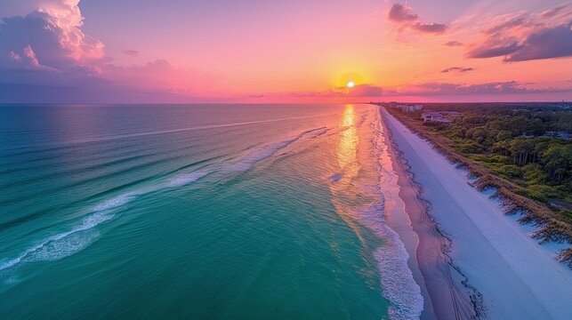 Serene Sunset at Miramar Beach, Destin Florida - Coastal Beauty and Charm