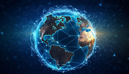 Global Network Virtual Internet Work by Night