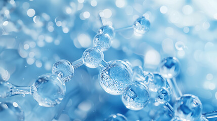 High-resolution image showing magnified Moisturizing Pro-Vitamin B5 Molecules