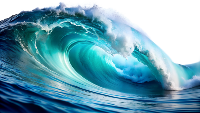 Big wave background, isolated, transparent background, AI generated