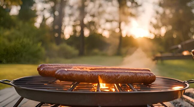 sausages on the grill