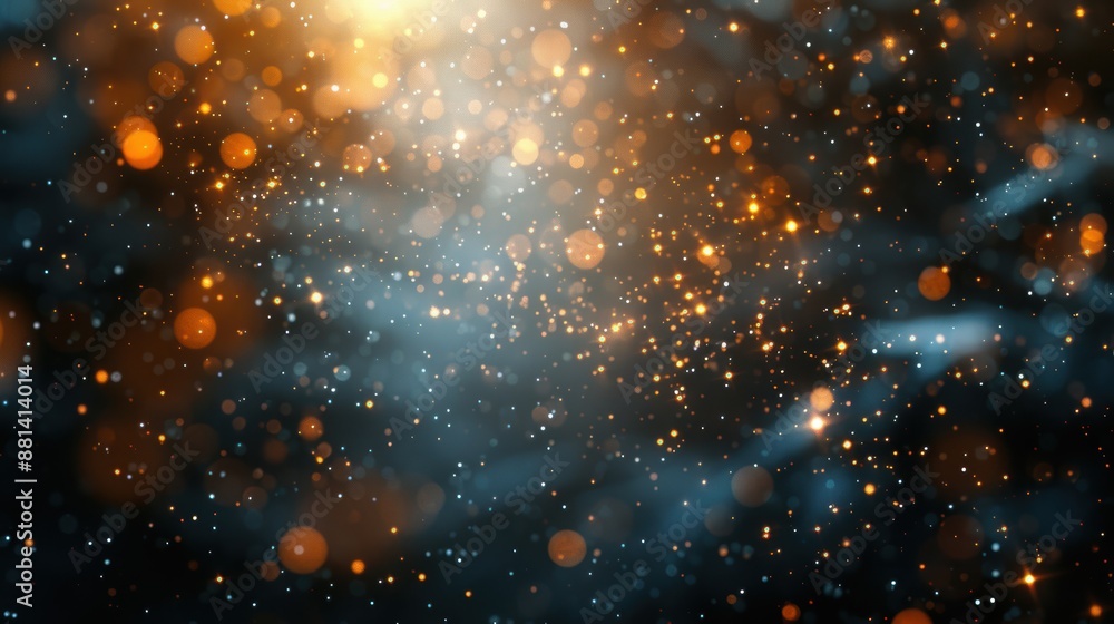 Poster a mesmerizing abstract background featuring sparkling light bokeh effects in warm and cool tones, cr