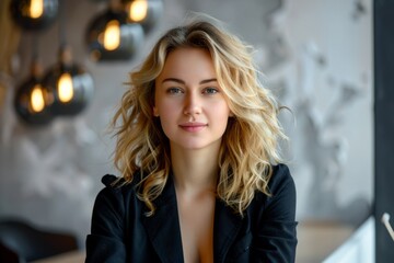 Obraz premium Business Conference Businesswoman Office Portrait Work career Happiness Businesswoman Team work Colleague Businesswoman Start creative student education project