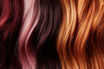 Fototapeta premium Shiny, natural hair extensions in various colors