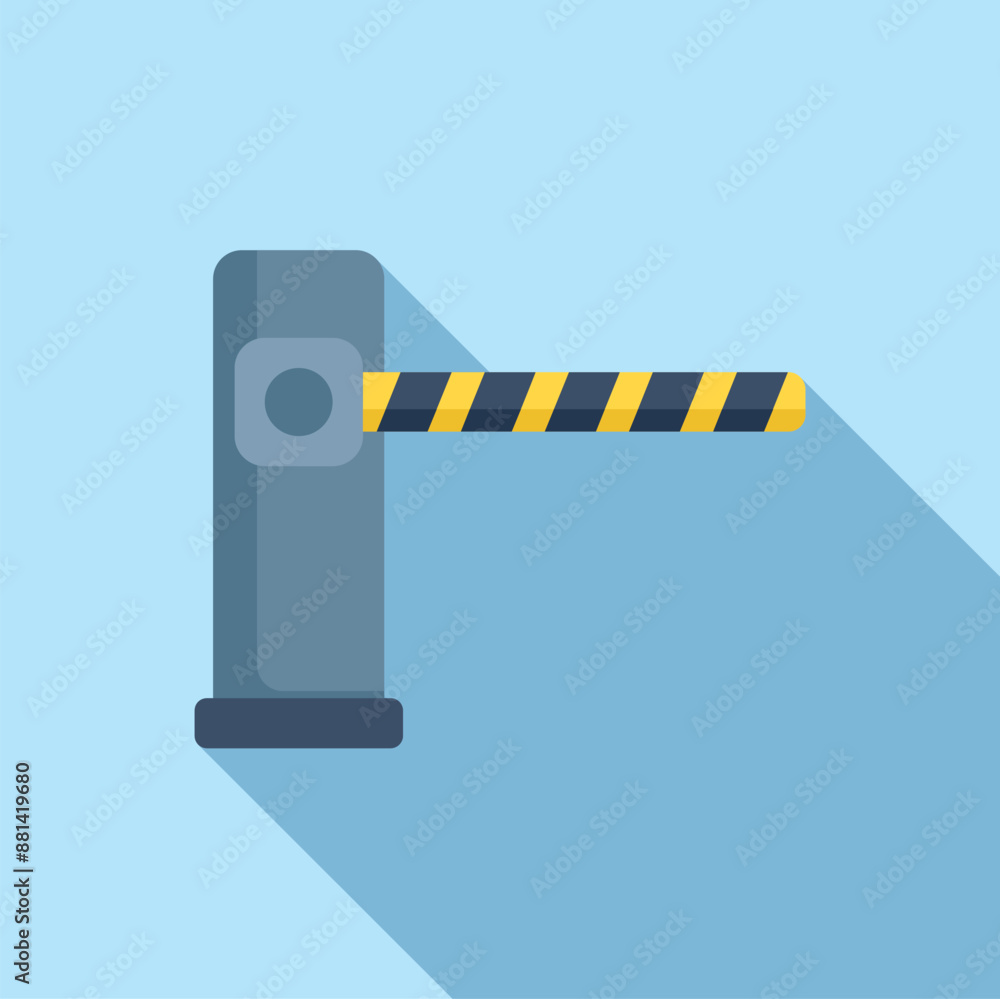 Poster parking barrier gate system is controlling access to a restricted area