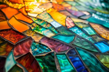 Fototapeta premium Colorful glass mosaic close-up