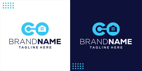 Abstract Initial Letter C and O Logo. Circular Round Infinity Style Can Be Used for Real estate and Technology, Design Inspiration, Illustration, Vector