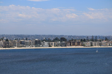 Naklejka premium Waterfront residential housing at Mission Bay in San Diego, California