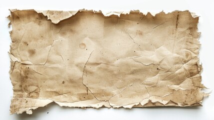 Vintage paper with torn edges on white background for design