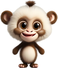 Adorable Cartoon Monkey Illustration with Fluffiness. 
