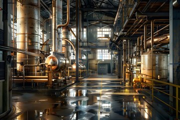 Fototapeta premium Realism of Tell a story of innovation with an industrial factory as your canvas. very detailed