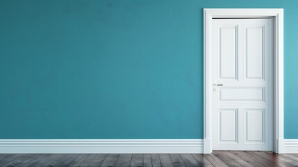 青い壁　閉じた扉