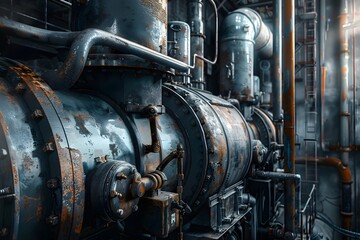 Naklejka premium Realism of Infuse your design with the mechanical beauty of an industrial factory. very detailed