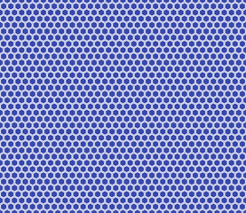 Geometric pattern. Royal Blue color on matching background. Simple hexagon grid with inner solid cells. Regular hexagon shapes. Seamless pattern. Tileable vector illustration.
