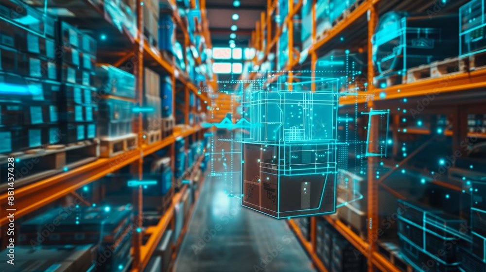 Poster smart warehouse management system using augmented reality technology to identify package picking and