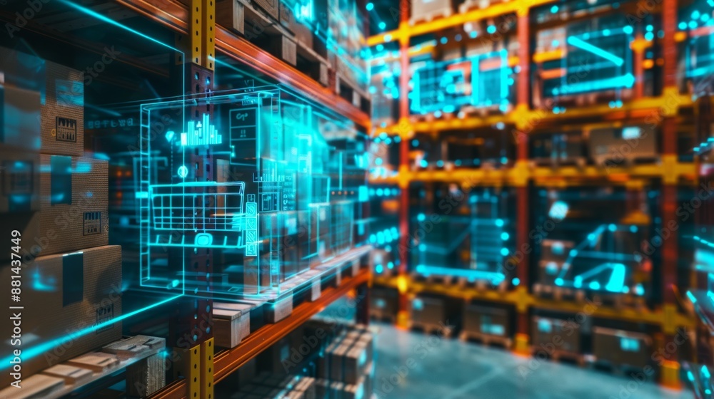 Poster smart warehouse management system using augmented reality technology to identify package picking and