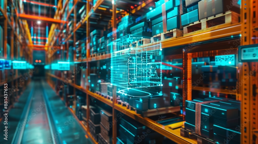 Poster smart warehouse management system using augmented reality technology to identify package picking and