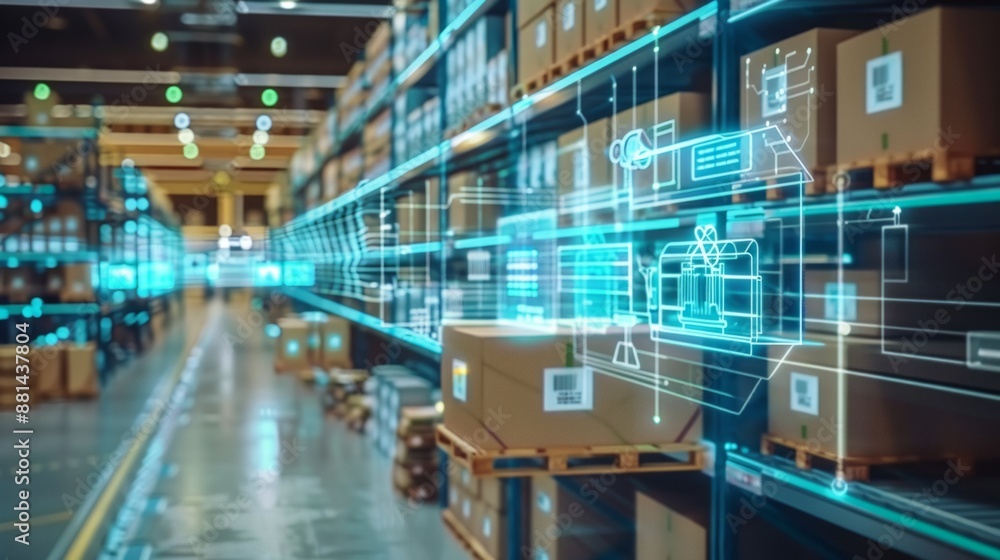 Poster smart warehouse management system using augmented reality technology to identify package picking and