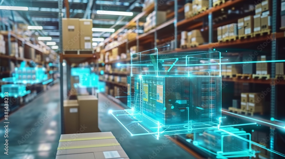 Aufkleber smart warehouse management system using augmented reality technology to identify package picking and