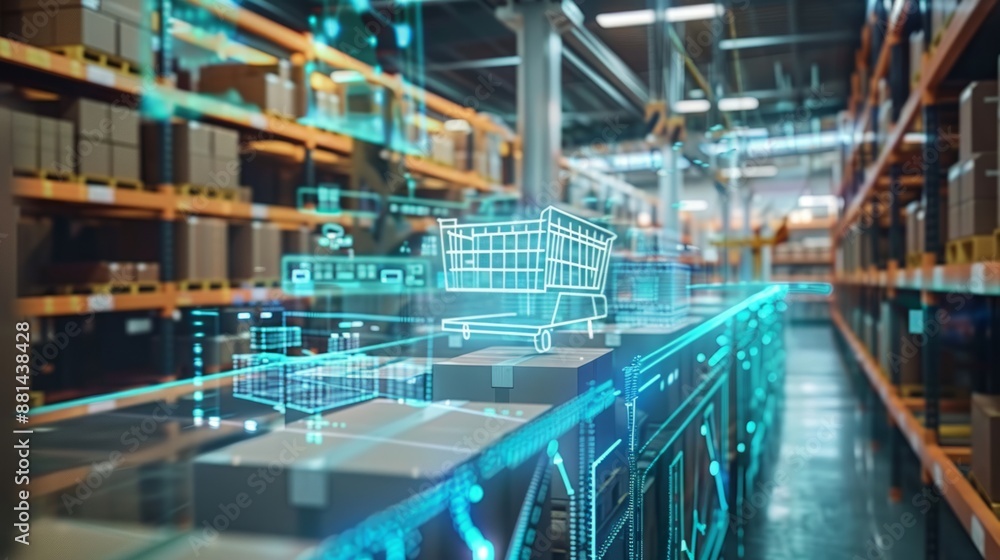 Poster smart warehouse management system using augmented reality technology to identify package picking and