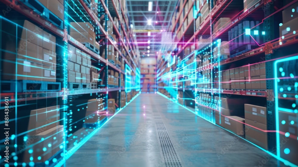 Poster smart warehouse management system using augmented reality technology to identify package picking and