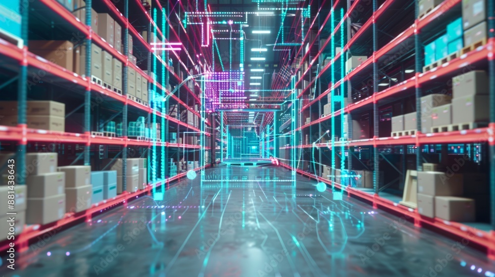 Poster smart warehouse management system using augmented reality technology to identify package picking and