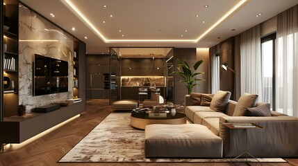 Fototapeta premium Beautiful apartment interior design