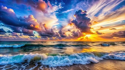 Time-lapse of ocean waves and changing sky from dusk till dawn, ocean, waves, sky, dusk, dawn, time-lapse, sunset, sunrise