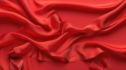 Red silk cloth with blank area