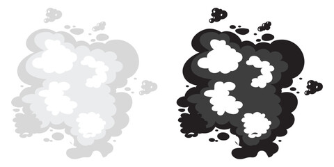 Set Of Smoke Cloud Cartoon Dust Fog Steam Gas Isolated. Vector Graphic Design Element Illustration. Isolated On Transparent Background.