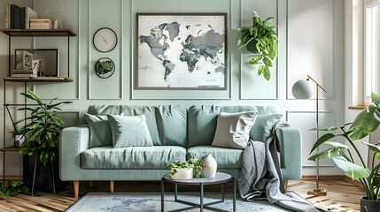 Stylish Scandinavian living room interior design