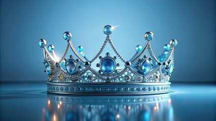 Royal crown with precious blue diamonds on light blue background, royal, crown, diamonds, blue, precious, prince, princess