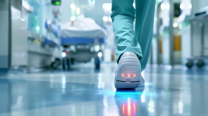 Healthcare Professional Demonstrating Advanced Medical Devices for Patient Mobility