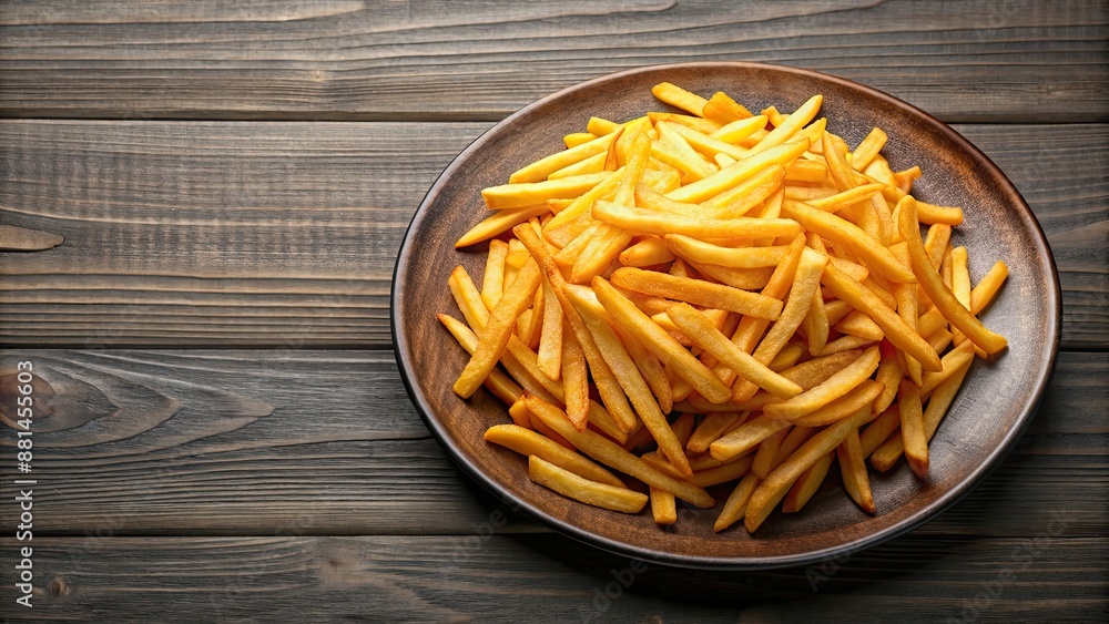 Canvas Prints Plate of golden crispy french fries , fast food, junk food, snack, potato, fried, salty, delicious, appetizer