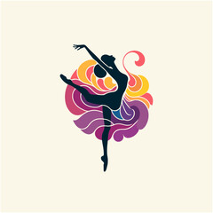 decorative ornament abstract art poster of ballerina