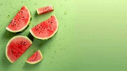 Watermelon slices on background