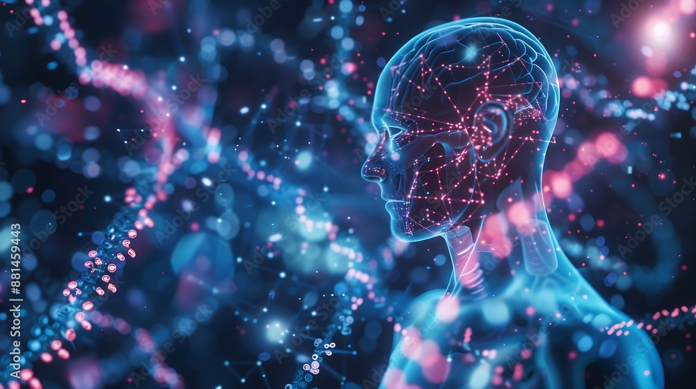 Poster technology background ai robot